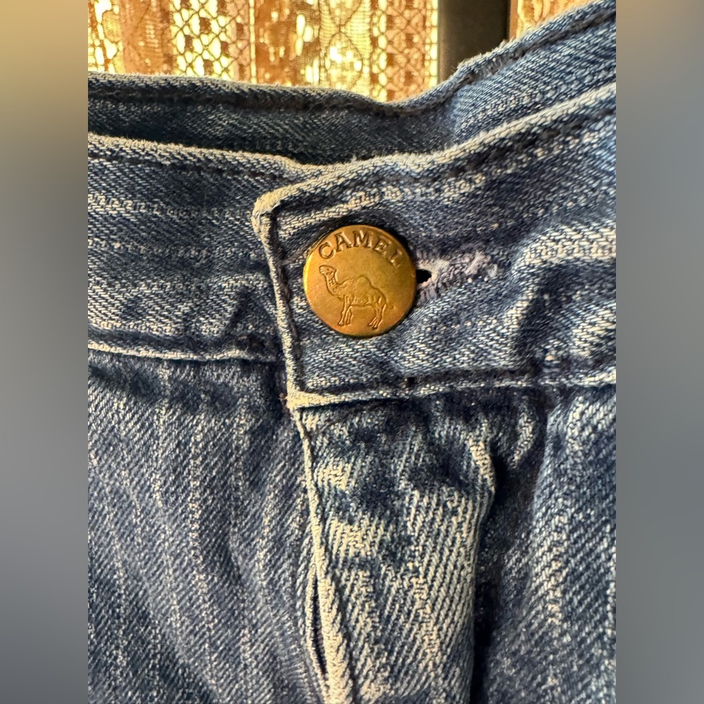 VTG Pre Loved Striped Camel Denim Pants - Picture 2 of 7